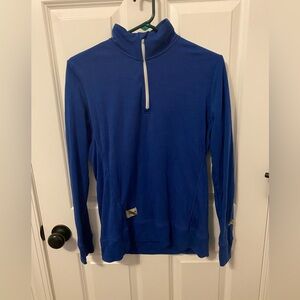 Tracksmith Blue Women's Downeaster Wool Zip-Up Top